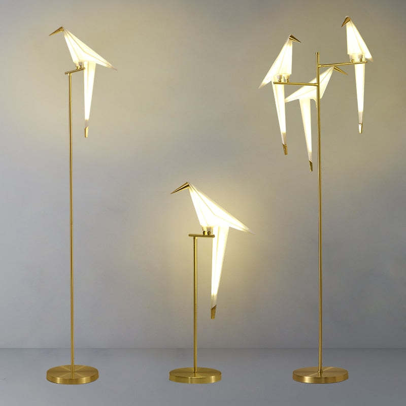 Clifford lampadar Nordic cu formă de păsări, Aur, 1/2/3