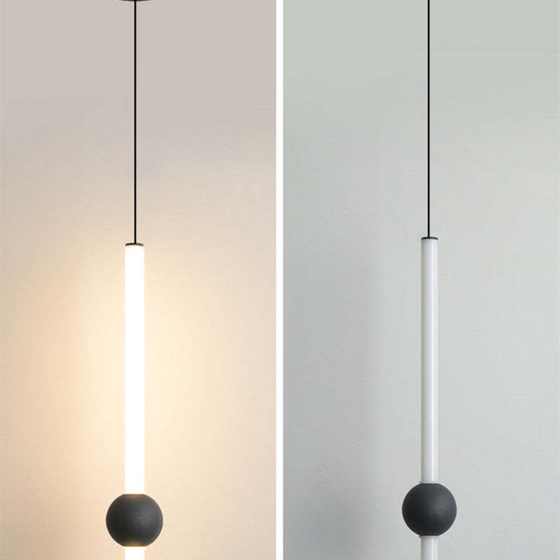 Arisha lampă suspendată din sticlă, minimalistă, liniară, cu glob, pentru dormitor