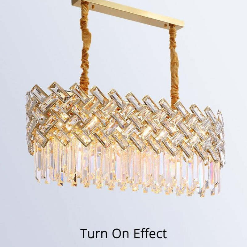 Kristy candelabru auriu din cristal și metal, de lux