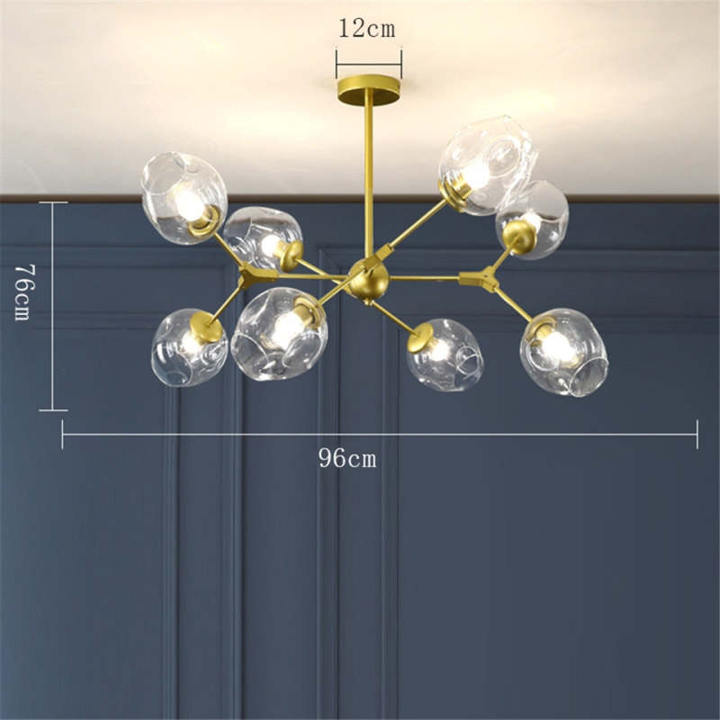 Valentina modern Bubble lampă suspendată Metalică, negru/Aur