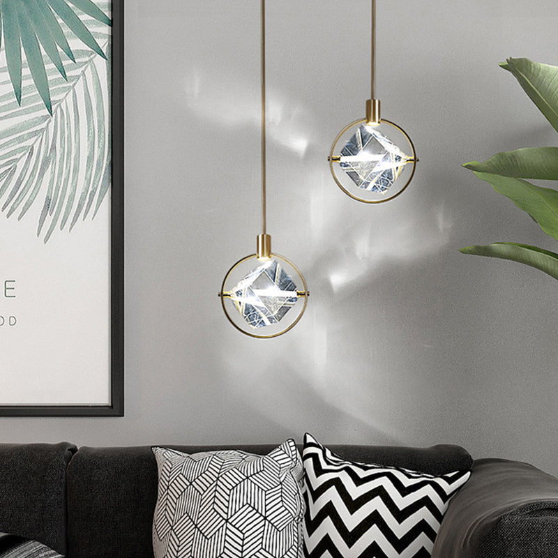 Kristy modern de lux Geometry metal/cristal lampă suspendată, auriu