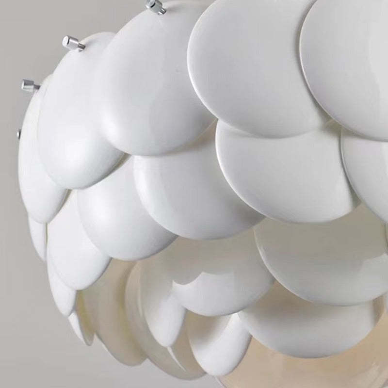 Arisha alb Art Deco candelabru, Ceramic Leaf & metal