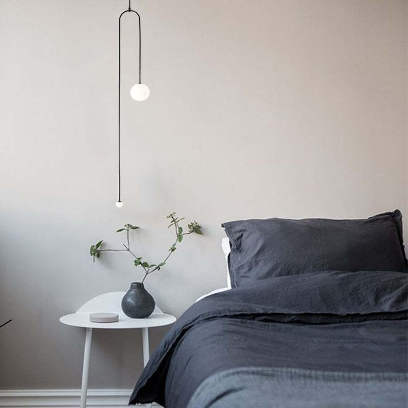 Arisha minimalist Linear Mobile lampă suspendată, neagră