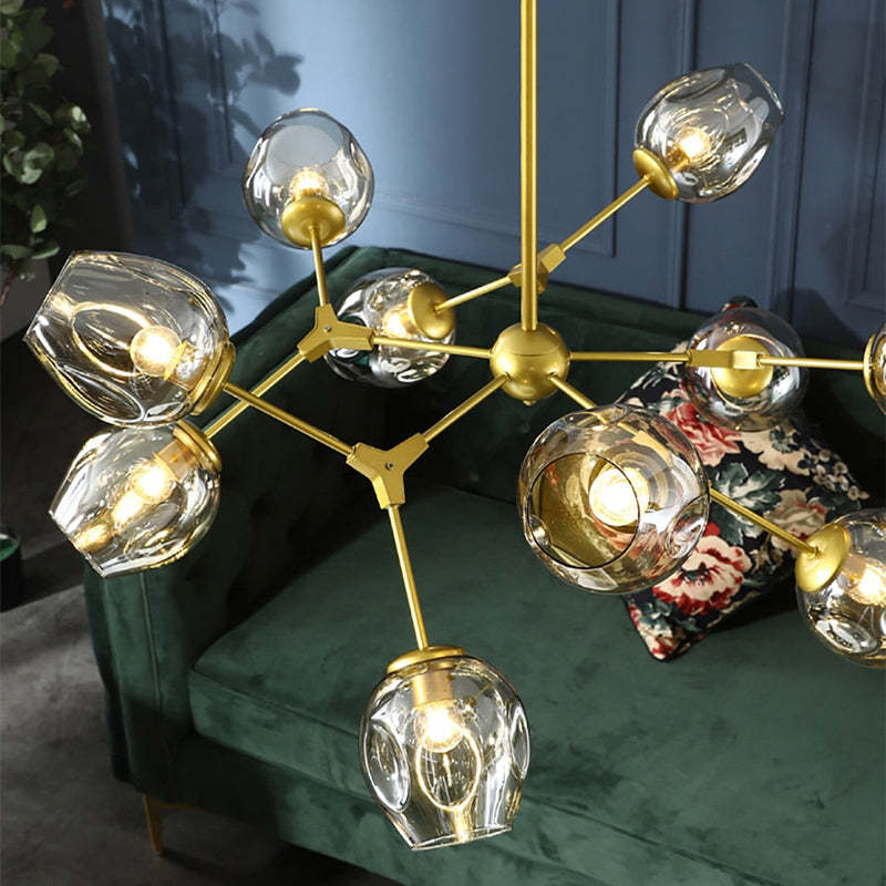 Valentina modern Bubble lampă suspendată Metalică, negru/Aur
