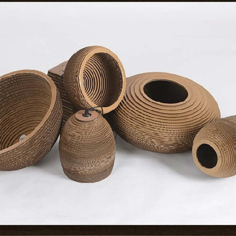 Muto Pastoral Silkworm Rustic hârtie lampă suspendată