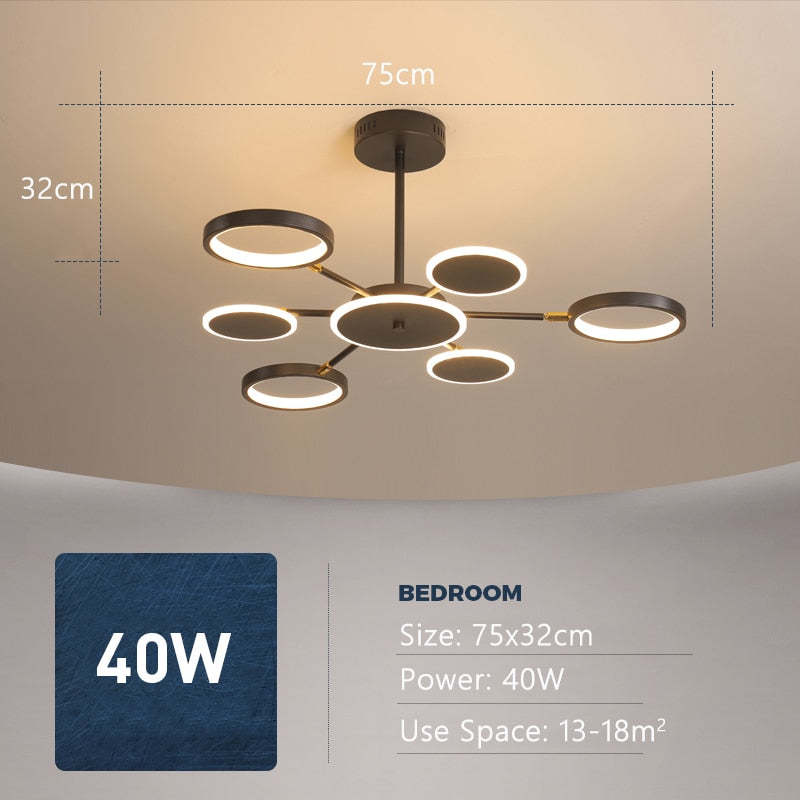 Arisha candelabru modern LED Geometric negru Reglabil