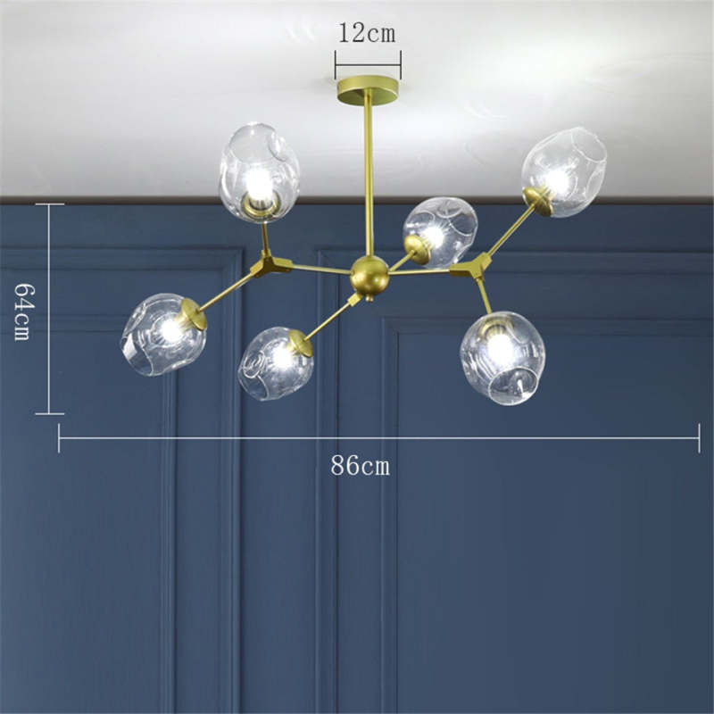Valentina modern Bubble lampă suspendată Metalică, negru/Aur