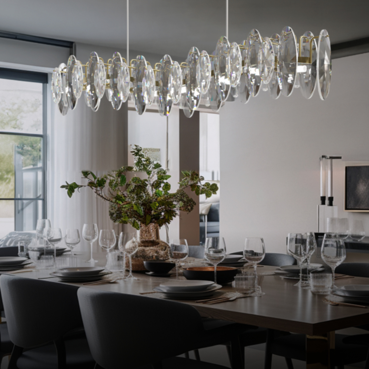 Kristy candelabru Luxuos Cristale/metal Aur living