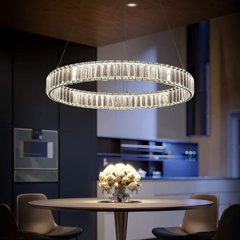 Kristy candelabru transparent din cristal, elegant, rotund