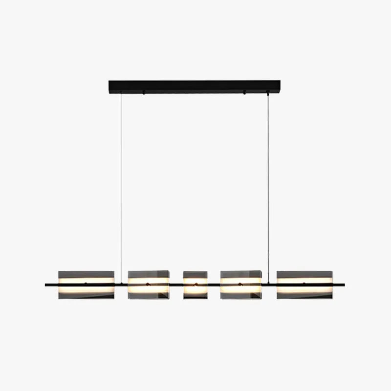 Arisha modern Nordic Linear metal/sticlă lampă suspendată, Alama neagră