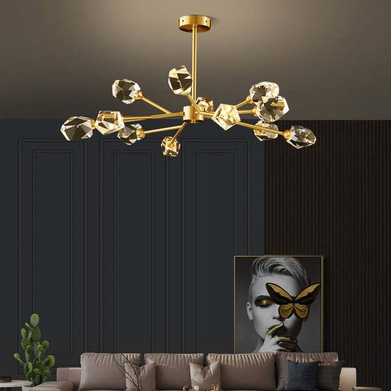 Kristy candelabru Luxos din cristal pentru living Aurit