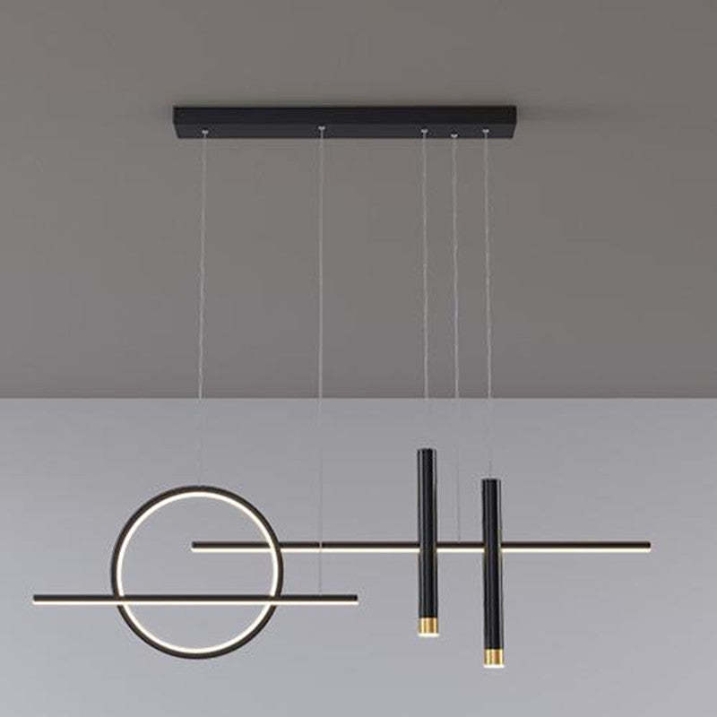 Arisha Minimalism lampă suspendată LED, inel neregulat, negru/ stins