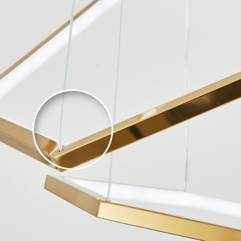 Arisha lampă suspendată minimalistă din metal cu formă geometrică, aur, DIY