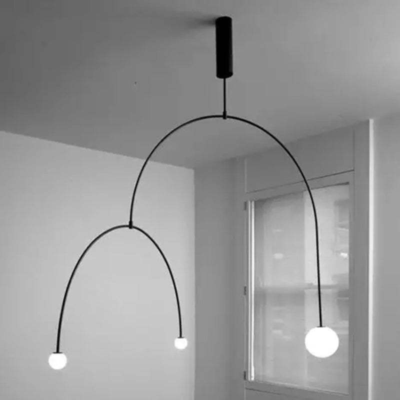 Arisha minimalist Linear Mobile lampă suspendată, neagră