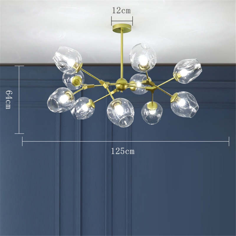 Valentina modern Bubble lampă suspendată Metalică, negru/Aur