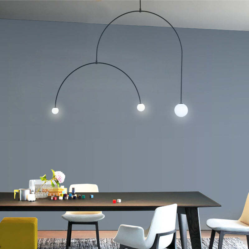 Arisha minimalist Linear Mobile lampă suspendată, neagră