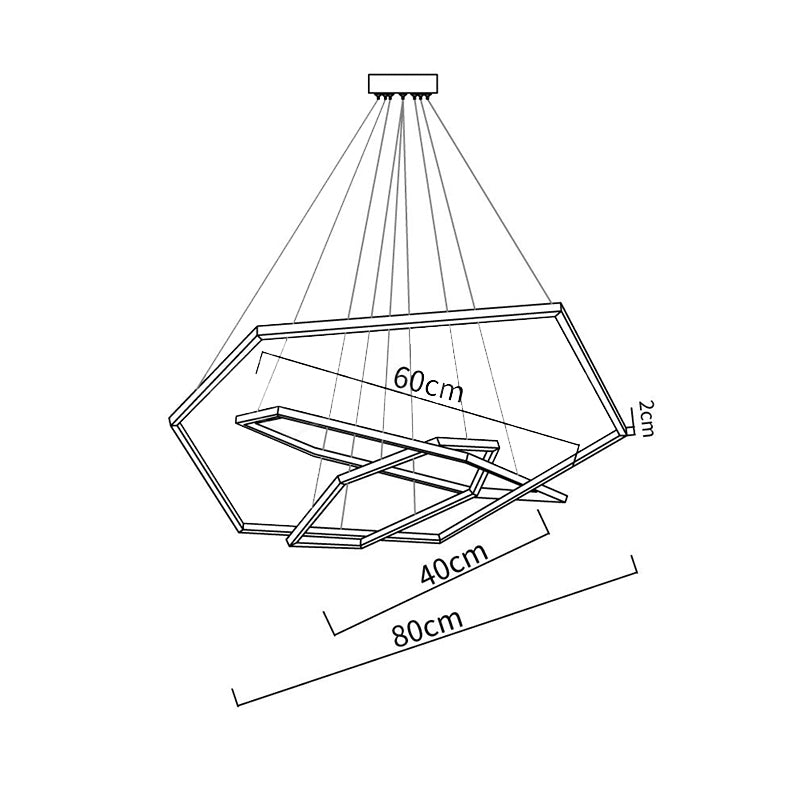 Arisha lampă suspendată minimalistă din metal cu formă geometrică, aur, DIY