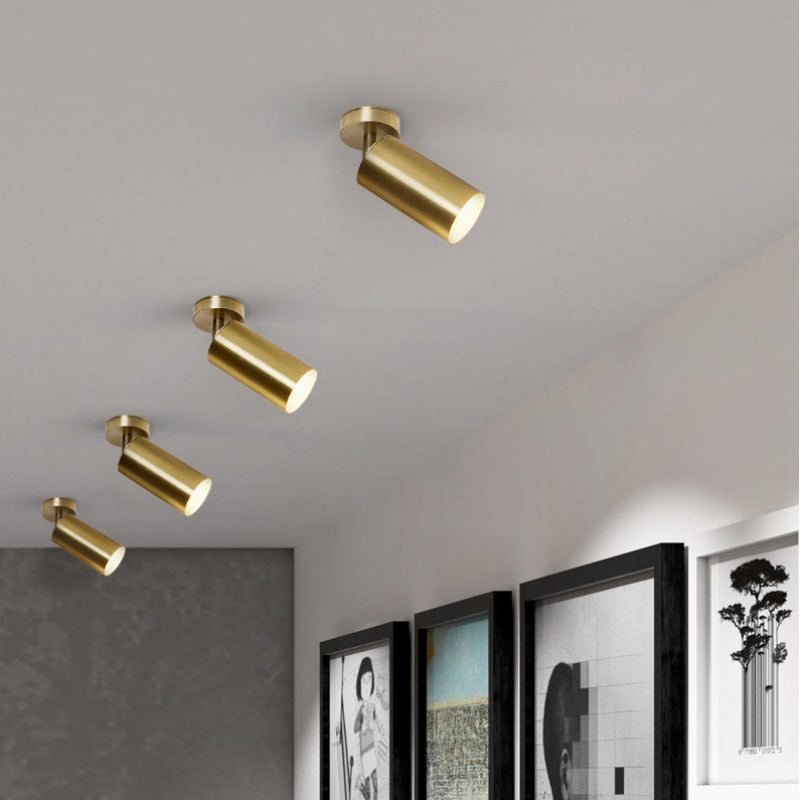 Aria Moderno auriu Spotlight de fundal cilindric plafonieră aplicată, metal
