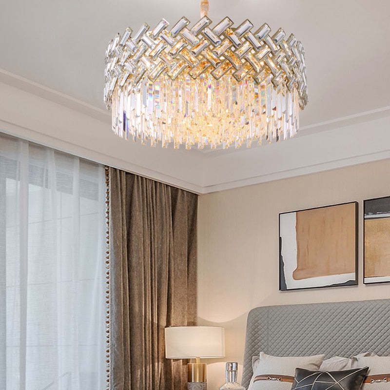 Kristy candelabru auriu din cristal și metal, de lux