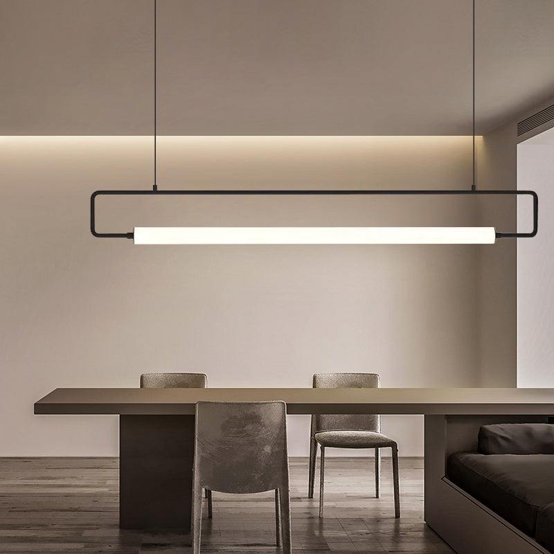 Arisha lampă suspendată modernă minimalistă dreptunghiulară liniară, aur/negru