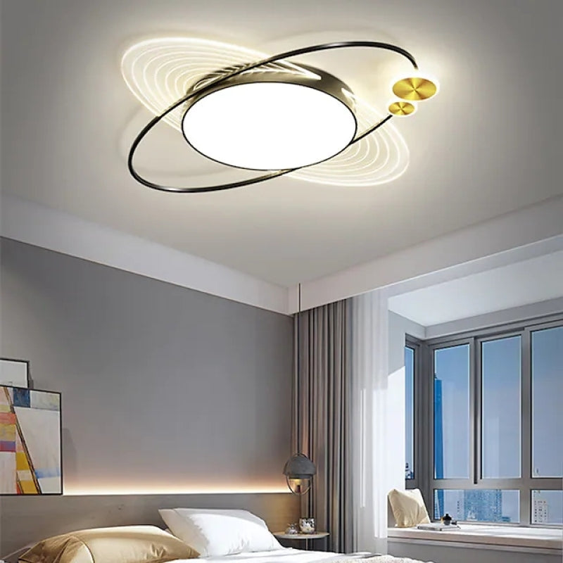 Arisha plafonieră Aplicată LED Simplă cu Design Circular, negru/Aur