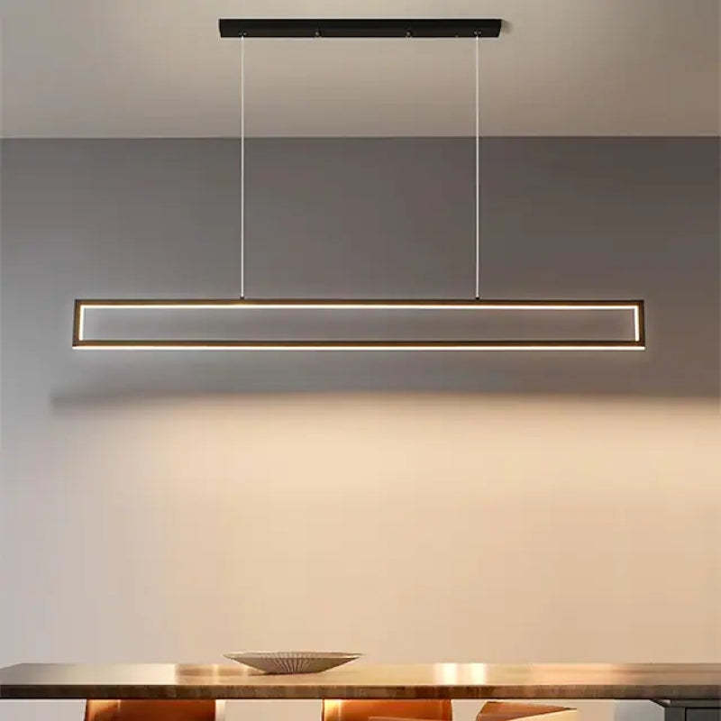Arisha lampă suspendată neagră din metal, modernă, verticală, dreptunghiulară