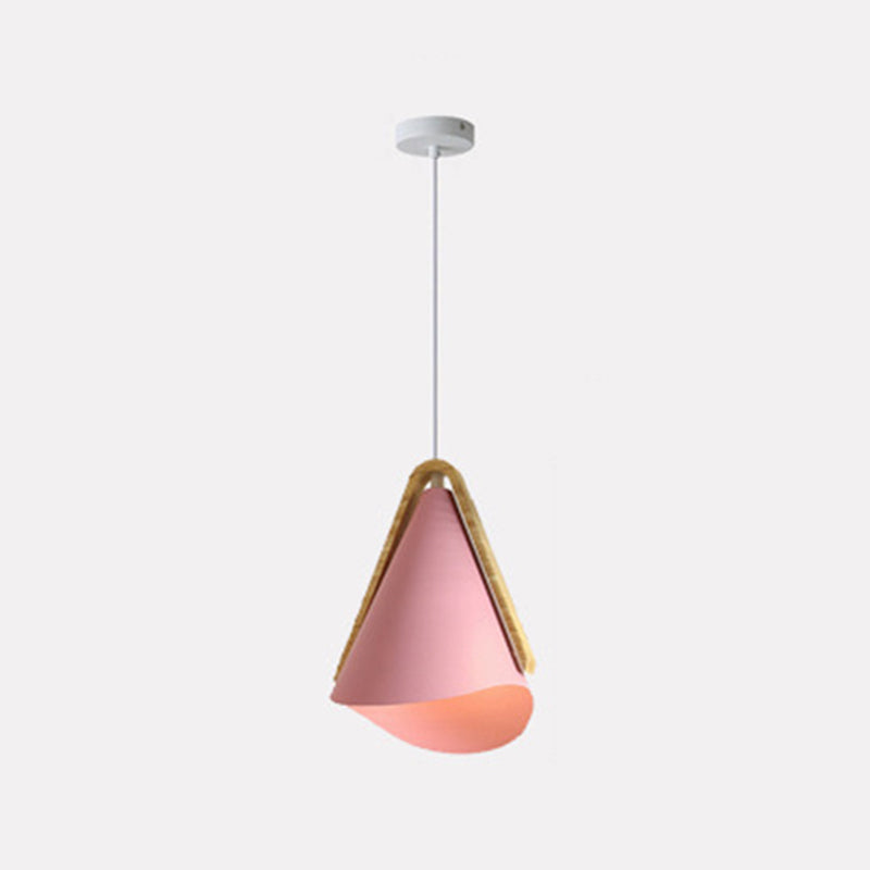Valentina lampă suspendată modernă Conic, lemn/metal