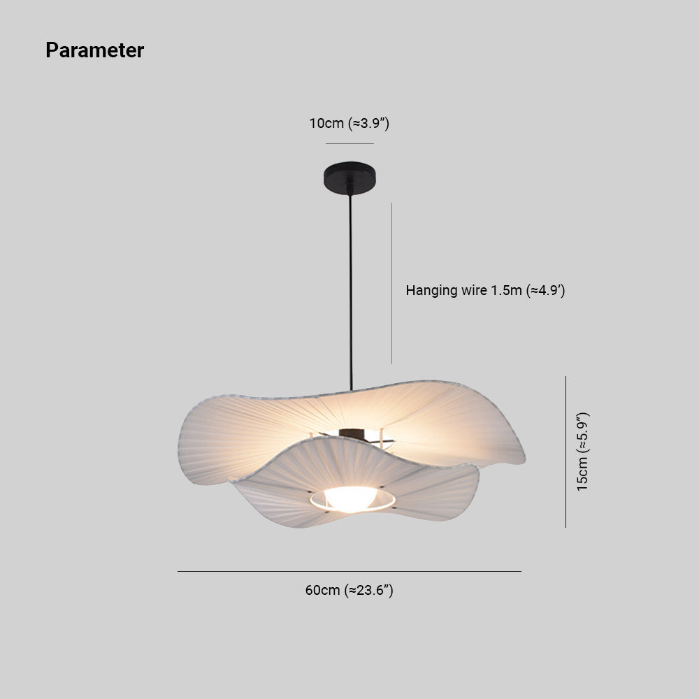 Ritta lampă suspendată modernă Nordic cu carcasă textil/metal, alb