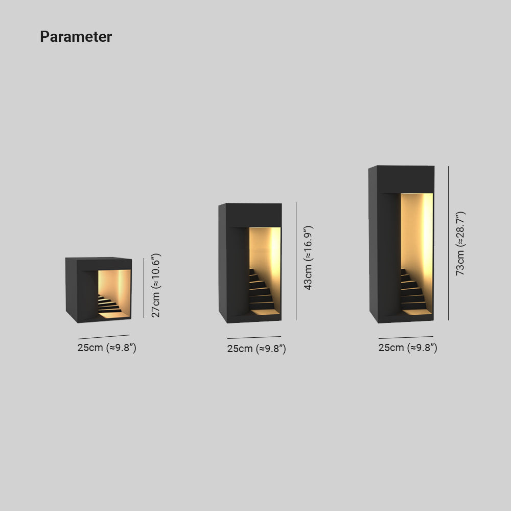 Ray lampă de masă minimalistă impermeabilă cu formă cuboidică recarcabilă/Solar, negru/alb