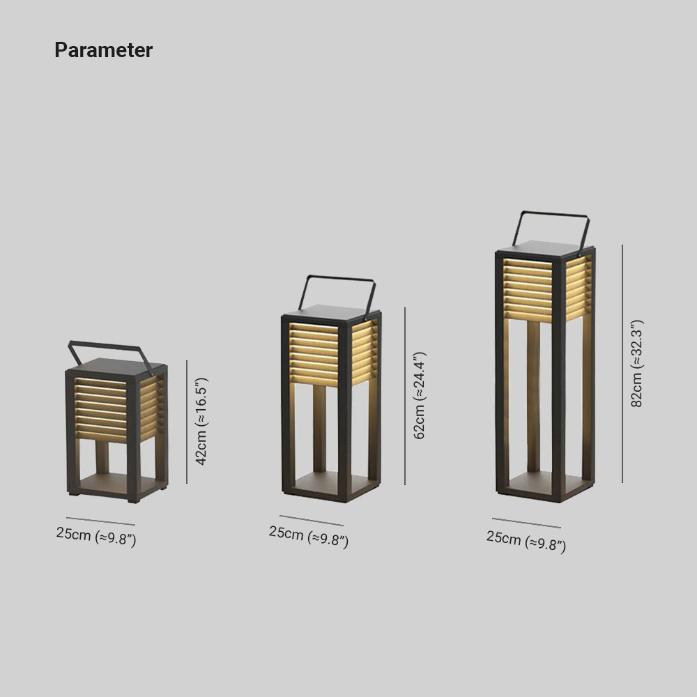 Ray lampadar Vintage Cuboid din metal pentru exterior, negru