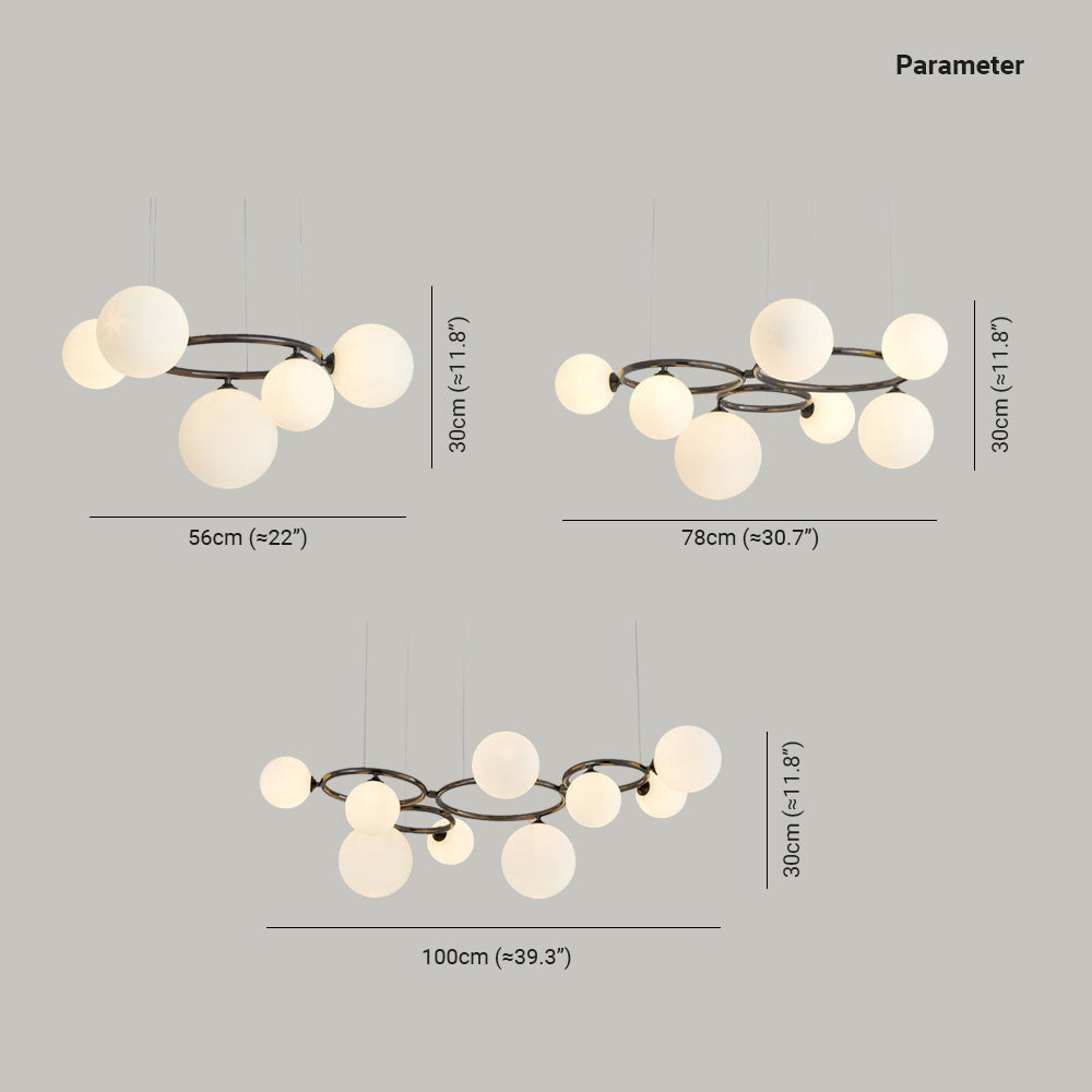 Valentina lampă suspendată modernă în stil val din metal/sticlă, alb/aur