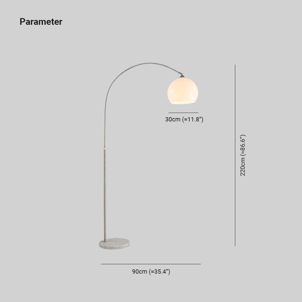 Mira lampă de Pardoseală Arc, lampă de Pardoseală Înaltă, modern, portocaliu/ alb
