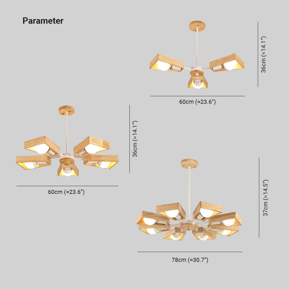 Muto modern Nordic Rotatale lampă suspendată, lemn, 3 Stil