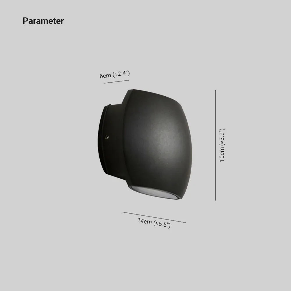 Ray aplică de perete pentru exterior minimalist geometric din metal, negru/gri