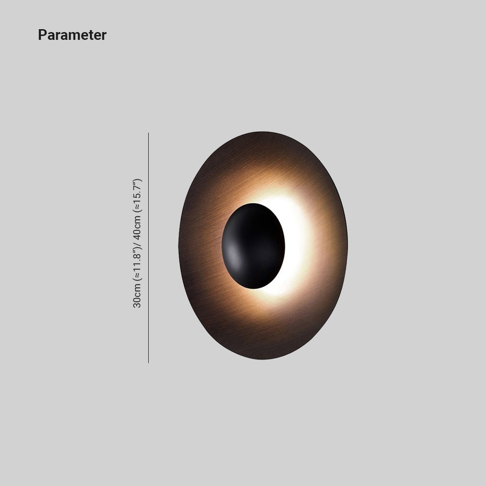 Ray Designer aplică de perete pentru exterior rotundă din metal, maro/alb