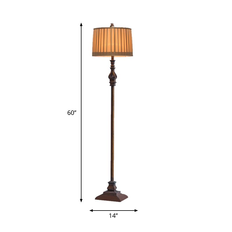 Eryn Vintage lampadar din Rășină și Țesătură, Maro