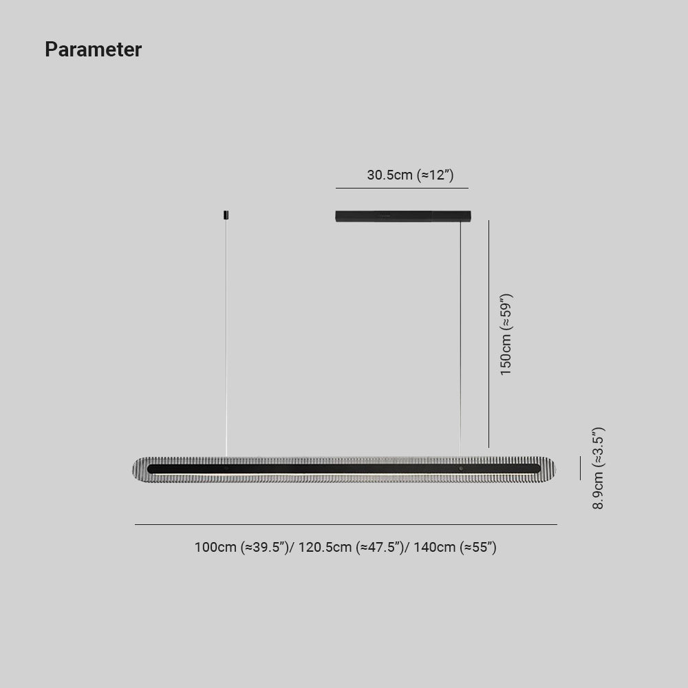Arisha minimalist Linear metal/lampă suspendată, neagră