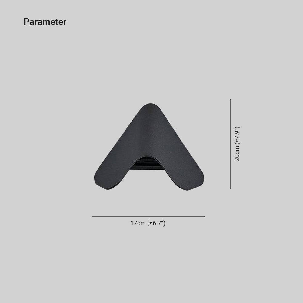 Ray aplică de perete pentru exterior minimalistă triunghi din metal, negru/alb