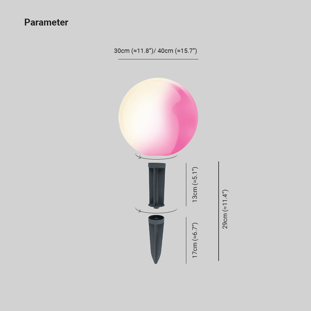 Ray corp de iluminat pentru exterior alb din rășină, minimalist, cu glob, LED