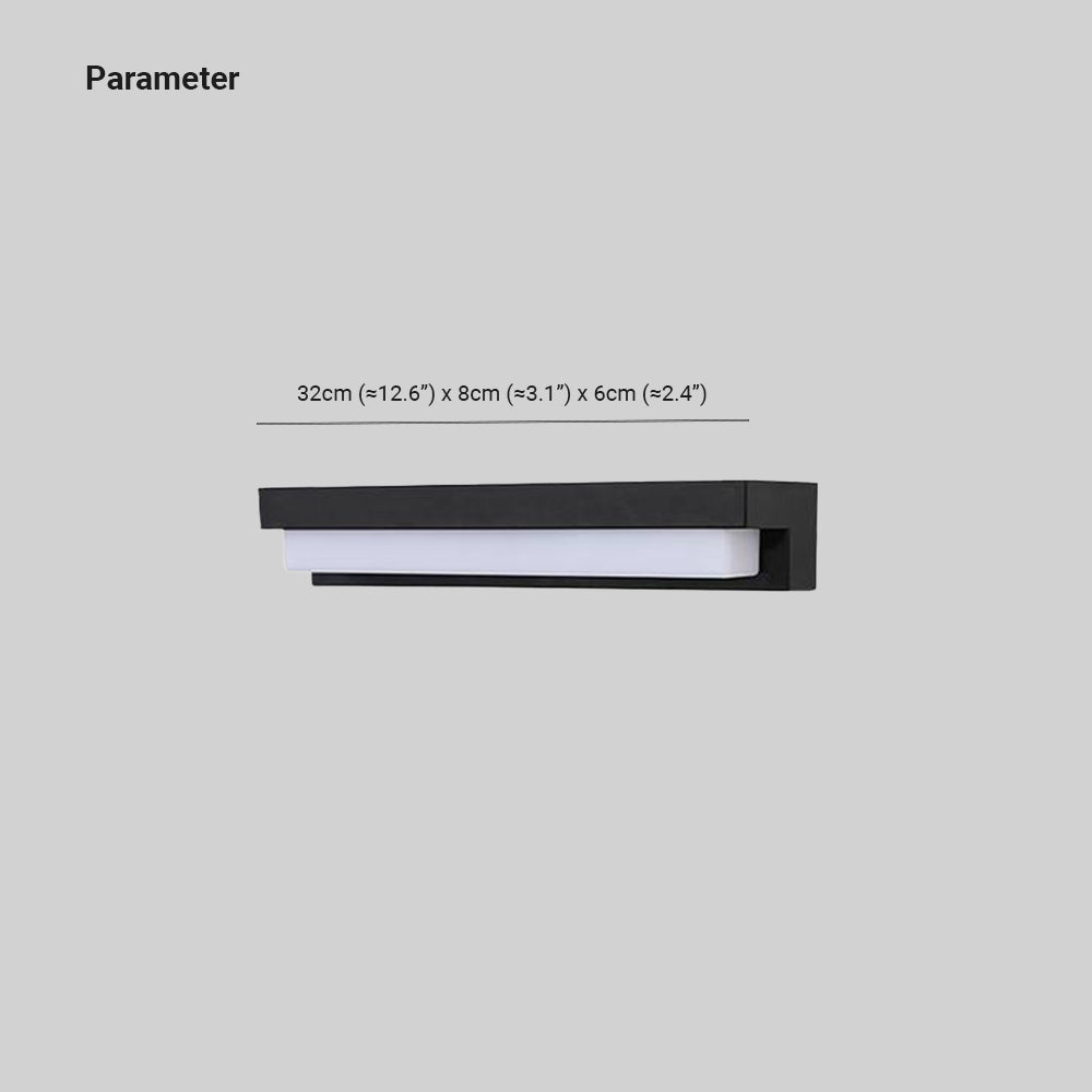 Ray aplică de perete solară liniară minimalistă pentru exterior, neagră
