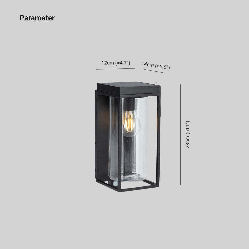 Ray aplică de perete pentru exterior modern Rectangular Solar Waterproof sticlă Outdoor aplică de perete