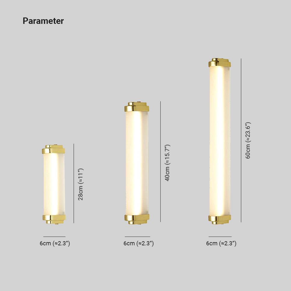 Ray aplică de perete pentru exterior cilindric minimalist din metal, aur/negru/argintiu