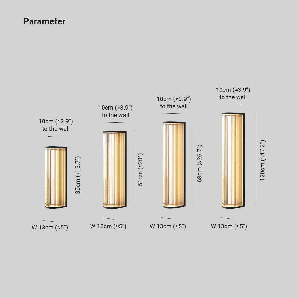 Ray aplică de perete modernă semi-cilindrică pentru exterior din metal/ acrilic, transparentă/neagră