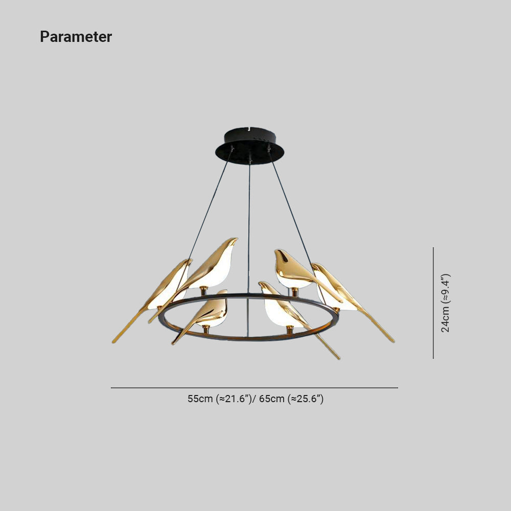 Arisha modern Bird lampă suspendată, aurie și neagră, stil 2