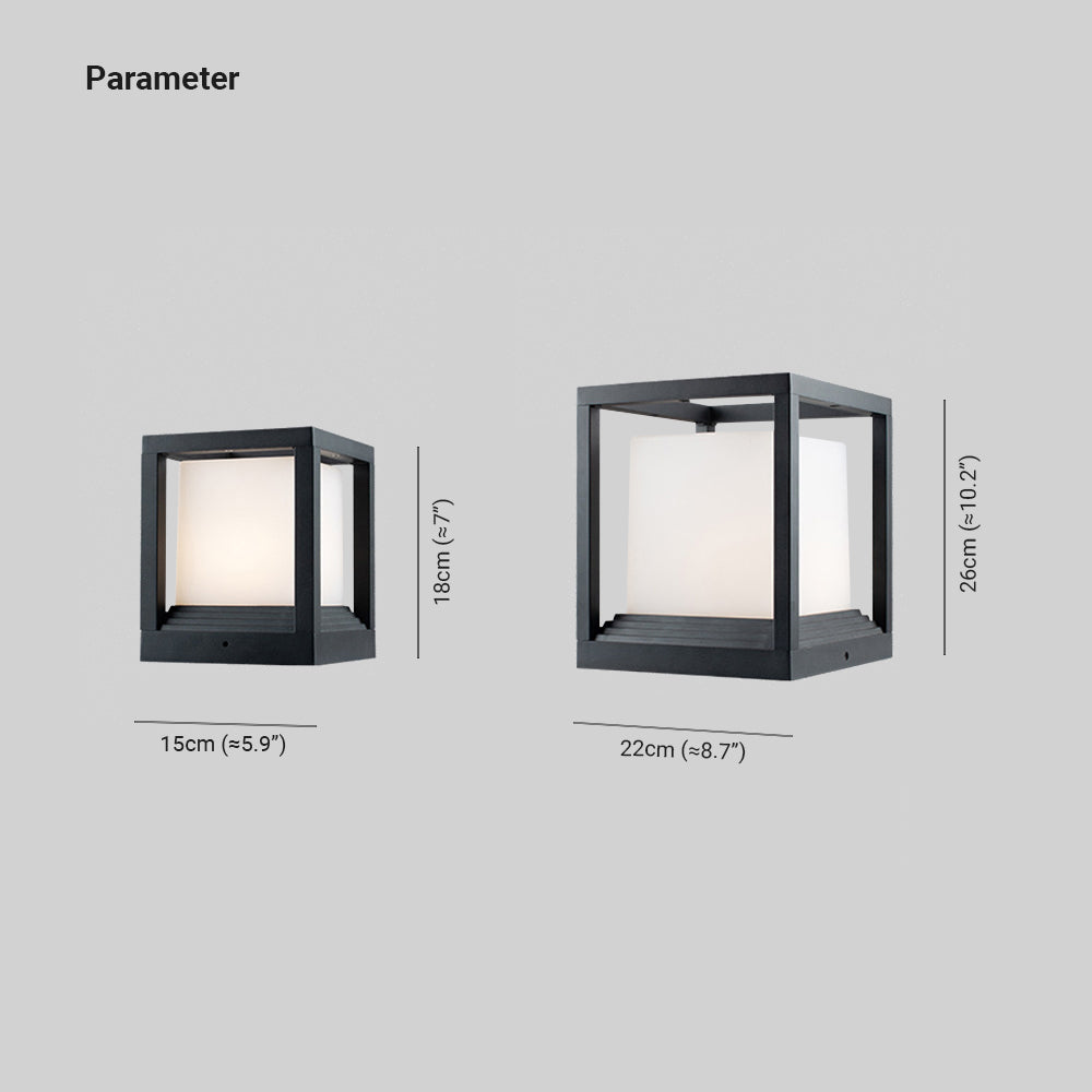 Ray modern Rectangular metal Outdoor Lamps, negru