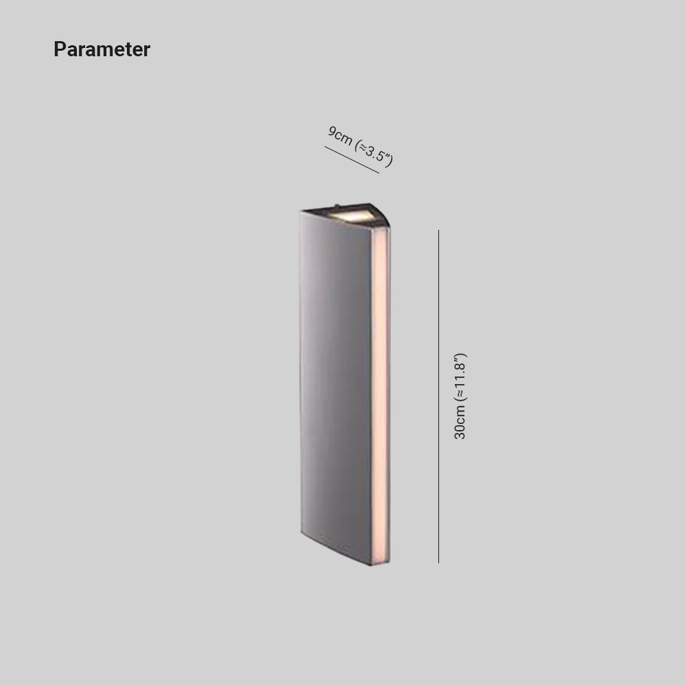Ray aplică de perete pentru exterior modernă din metal, finisaj negru/silver, în culoare argintie