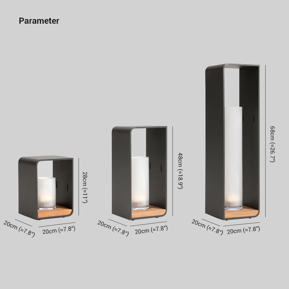 Ray lampadar minimalist Cuboid Solar pentru exterior negru