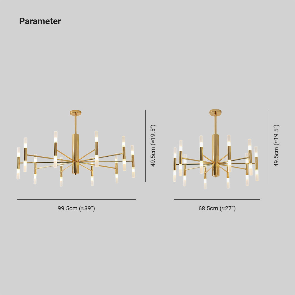 Kristy candelabru auriu din metal, modern, cilindric