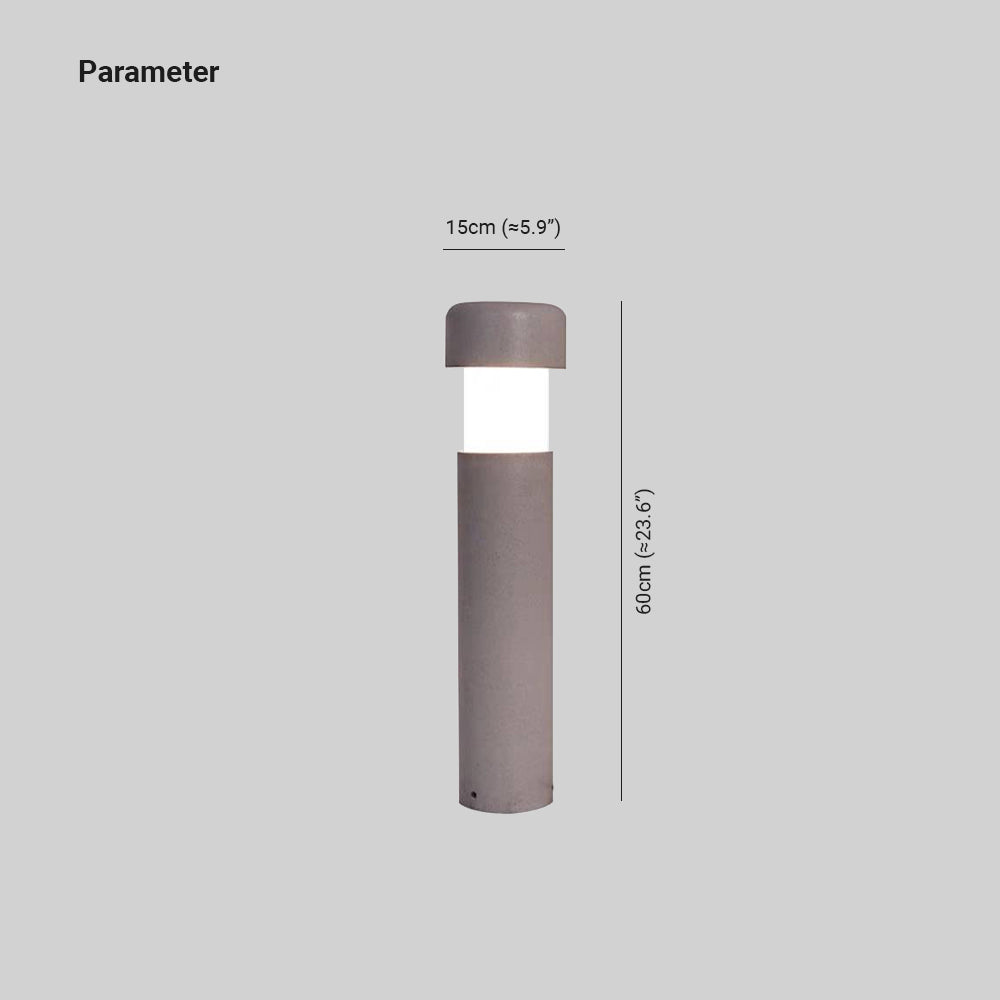 Ray lampă de drum cilindrică modernă pentru exterior, gri