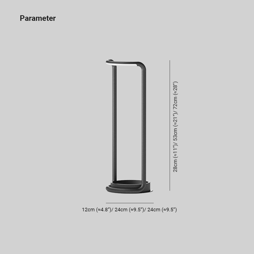 Ray lampadar minimalist Rectangular LED Solar exterior, negru